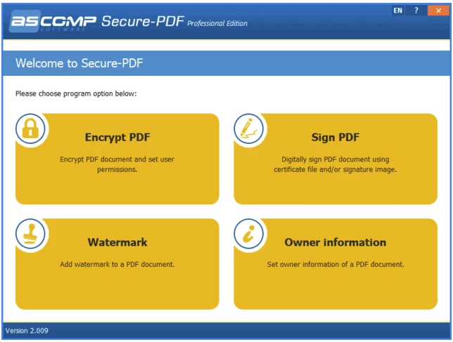 ASCOMP Secure-PDF Pro PDF文件加密 v2.0https://www.sypai.net/wp-admin/edit.php13 便携版二毛|软件|网创|付费|项目|免费|创业|副业|引流二毛创业网