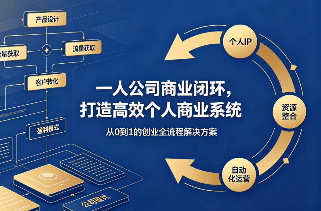 一人公司商业闭环，打造高效个人商业系统