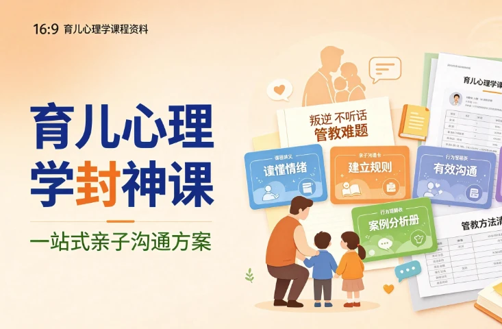 育儿心理学封神课，一站式解决叛逆+不听话等管教难题