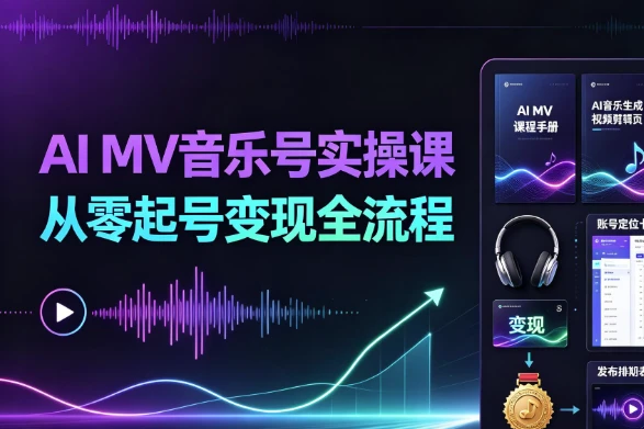 AI MV音乐号实操课，从零起号变现全流程