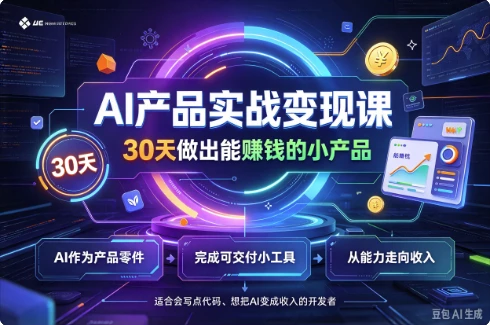 AI产品实战变现课，30天做出能赚钱的小产品